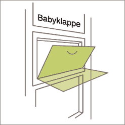 1. Öffnen der Babyklappe